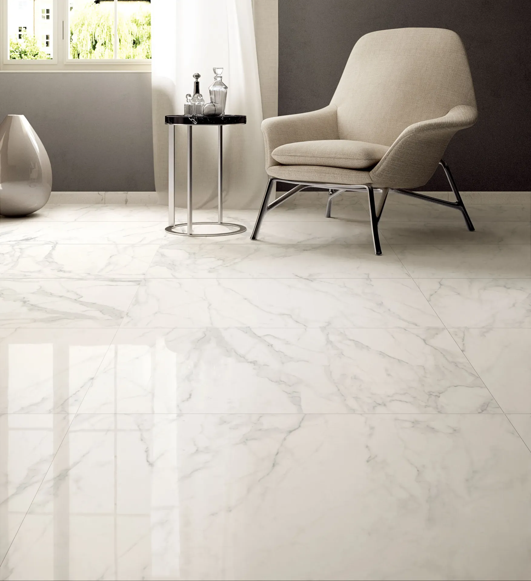 [CAT6001P-B] Calacatta Bianco 600x600 Gloss