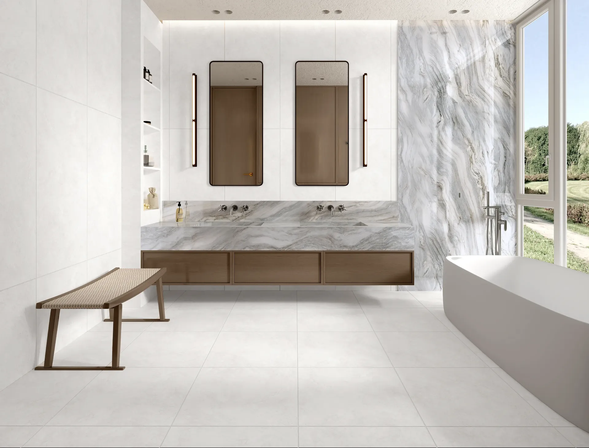 Travertine White 300x600 Honed