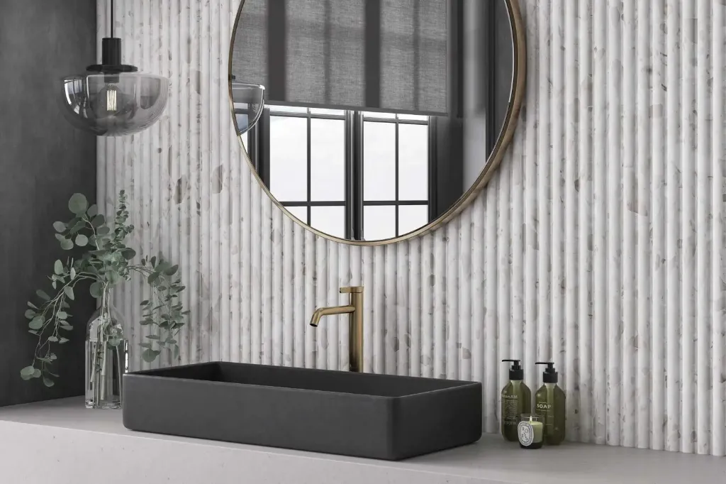 Fluted Terrazo White 40x120