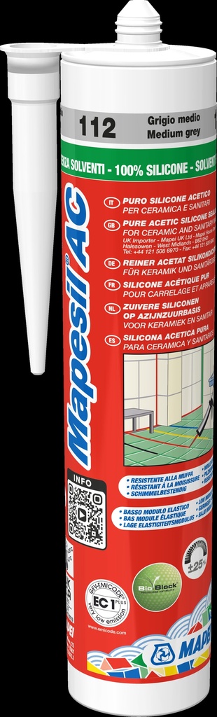 [4811242IT] Mapei Mapesil AC Medium Grey 112 310ML