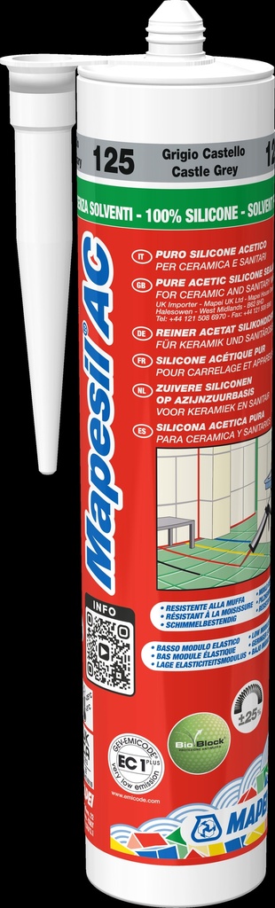 [4812542IT] Mapei Mapesil AC Castle Grey 125 310ML