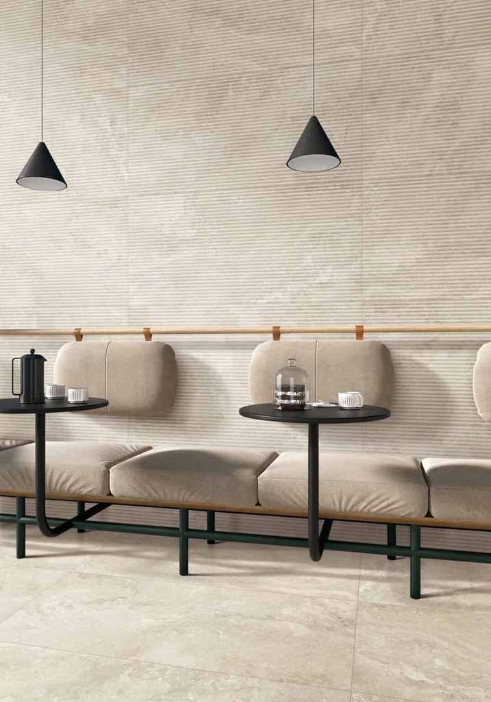 [5PADN126162D] 60X120 NORCIA TRAVERTINE BEIGE BAMBOO FEATURE