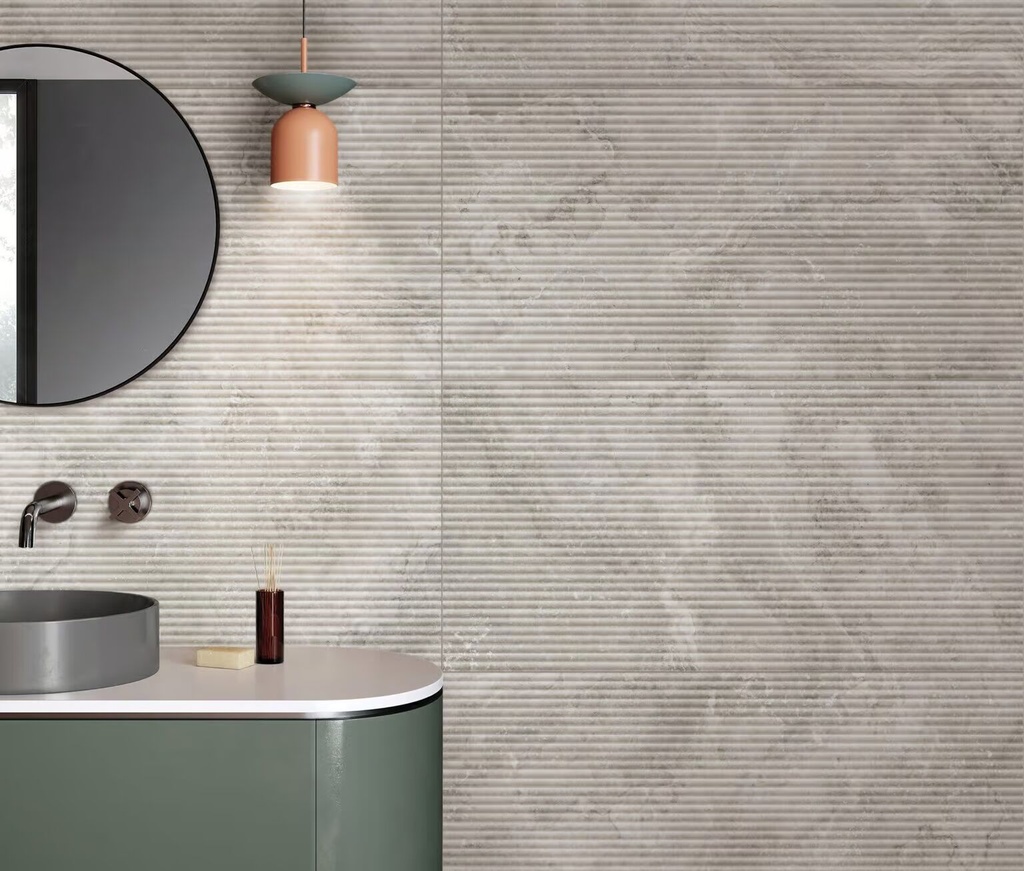 [5PADN126166D] 60X120 NORCIA TRAVERTINE GREY BAMBOO FEATURE